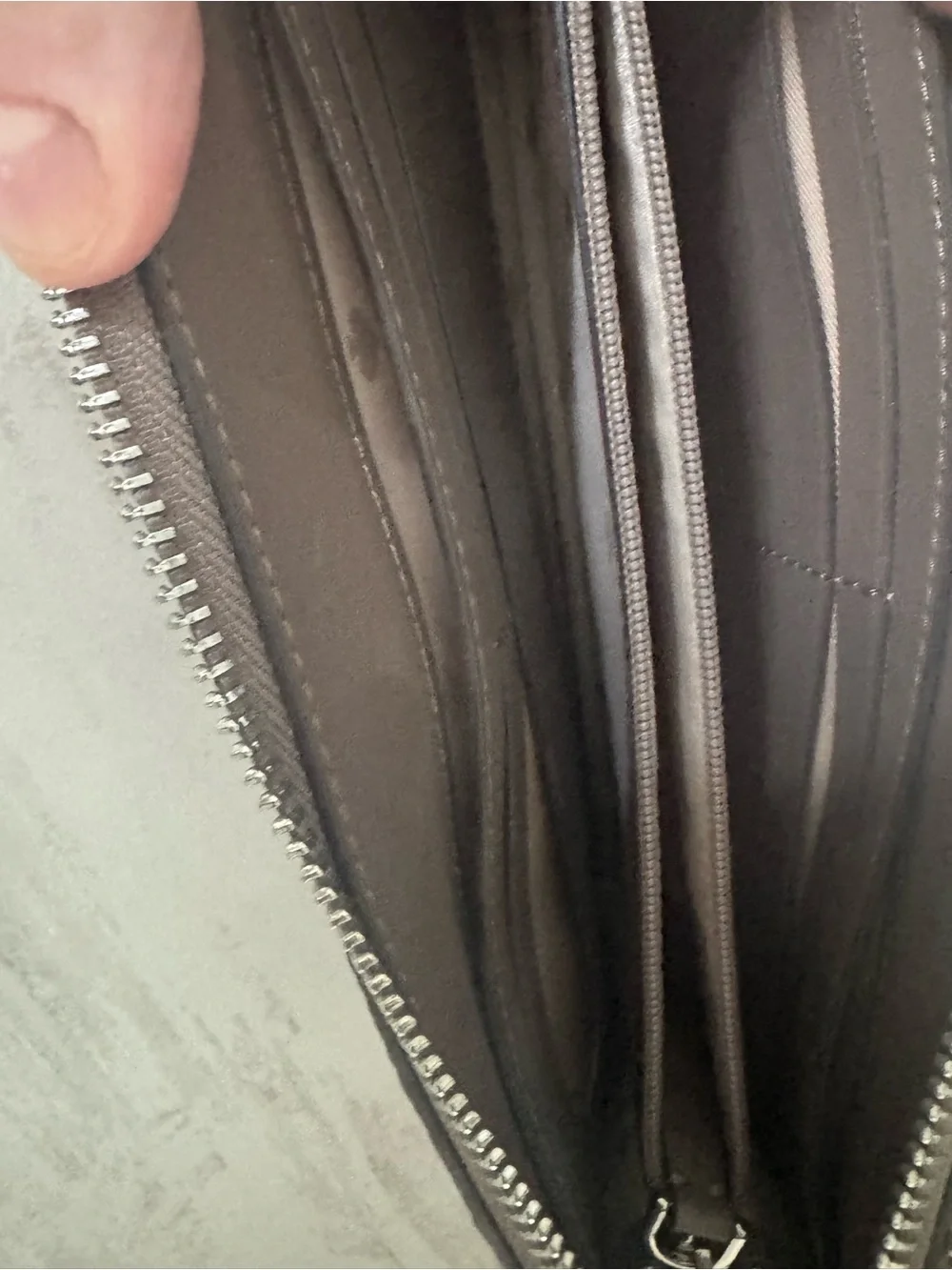 Kate Spade Taupe Pebble Leather Crossbody Wallet